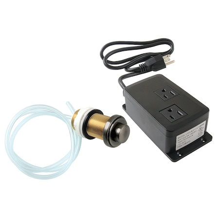 Kingston Brass Dual Outlet Garbage Disposal Air Switch Kit, Black Stainless KADK21VN